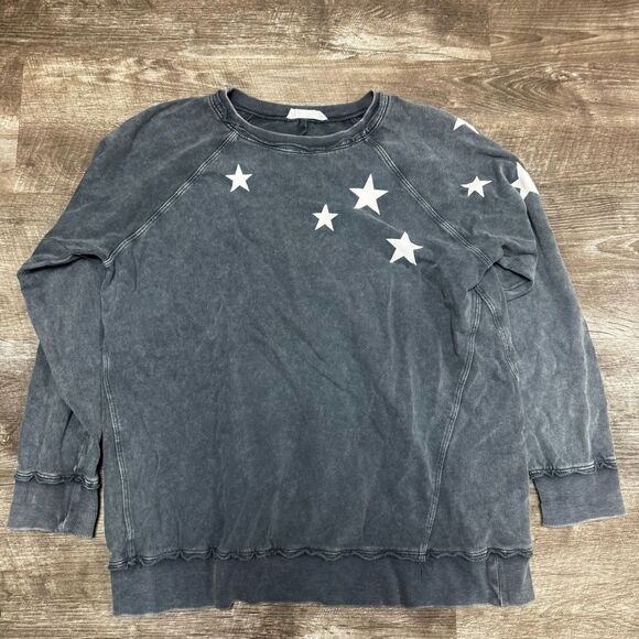 Talulah Easel Grey Star Print Crewneck Size Small - Picture 1 of 7